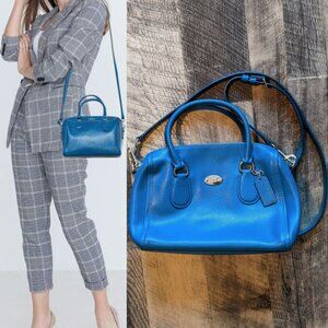 Coach Bennett Crossbody Bag Mini Satchel Blue Leather